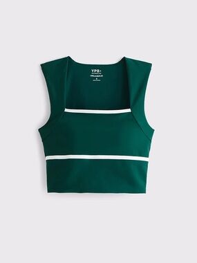 YPB Deep Green Sculpt Crop Tank Top